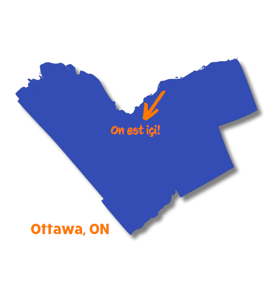 un carte bleu du ville d'Ottawa avec un signe qui dit: 
